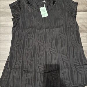 Chic Black Textured Women's Blouse